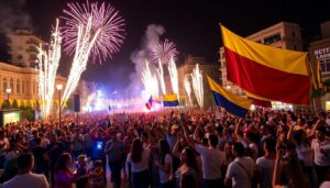 Celebración del día de la independencia en Colombia