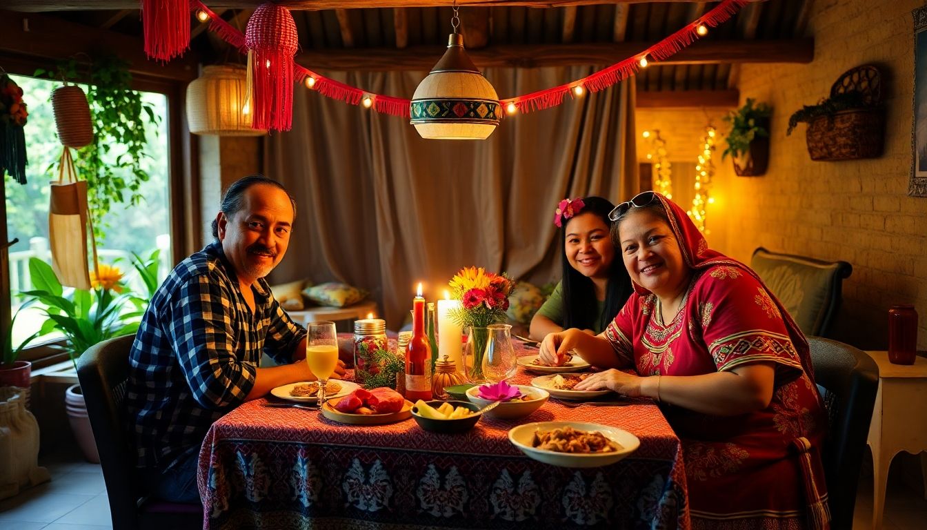 Familia celebrando el día de la raza