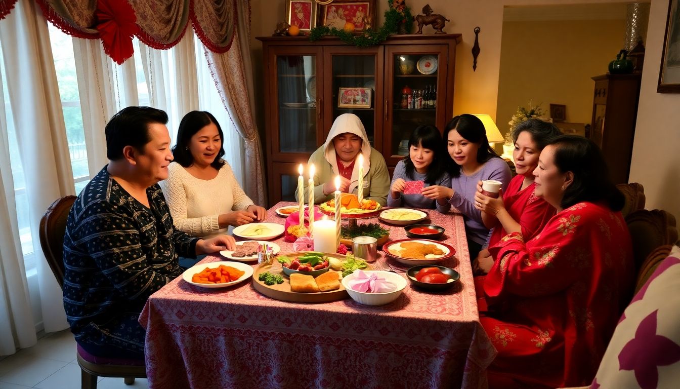 Familia celebrando el día de los reyes magos