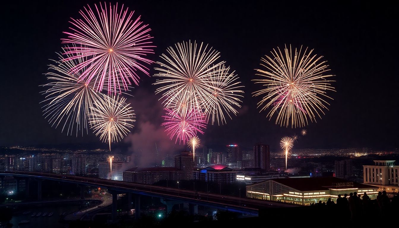 Fuegos artificiales en Medellín