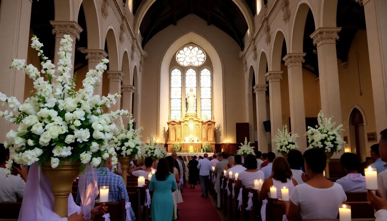 Iglesia decorada para la inmaculada concepción