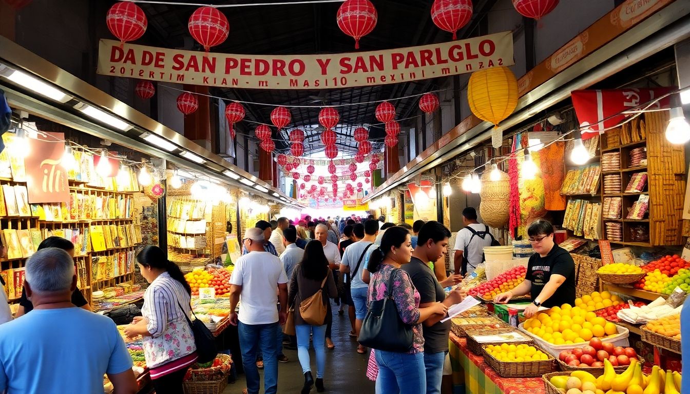 Mercado local durante el día de san pedro y san pablo
