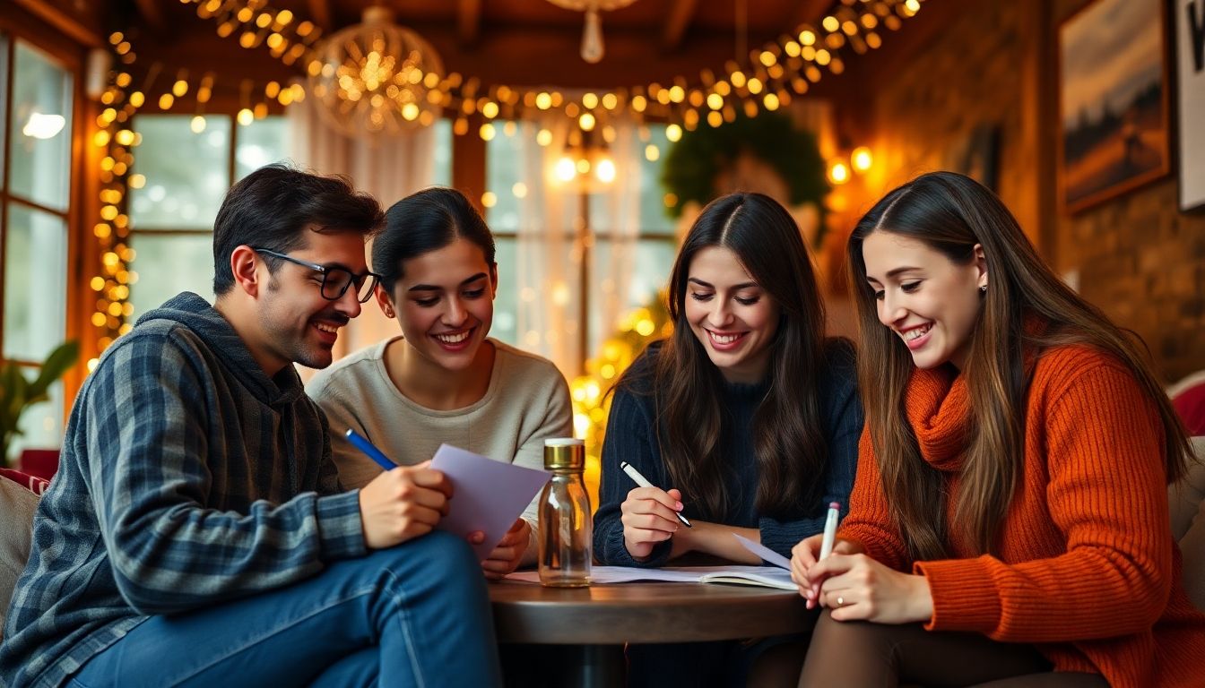 Personas haciendo resoluciones de año nuevo