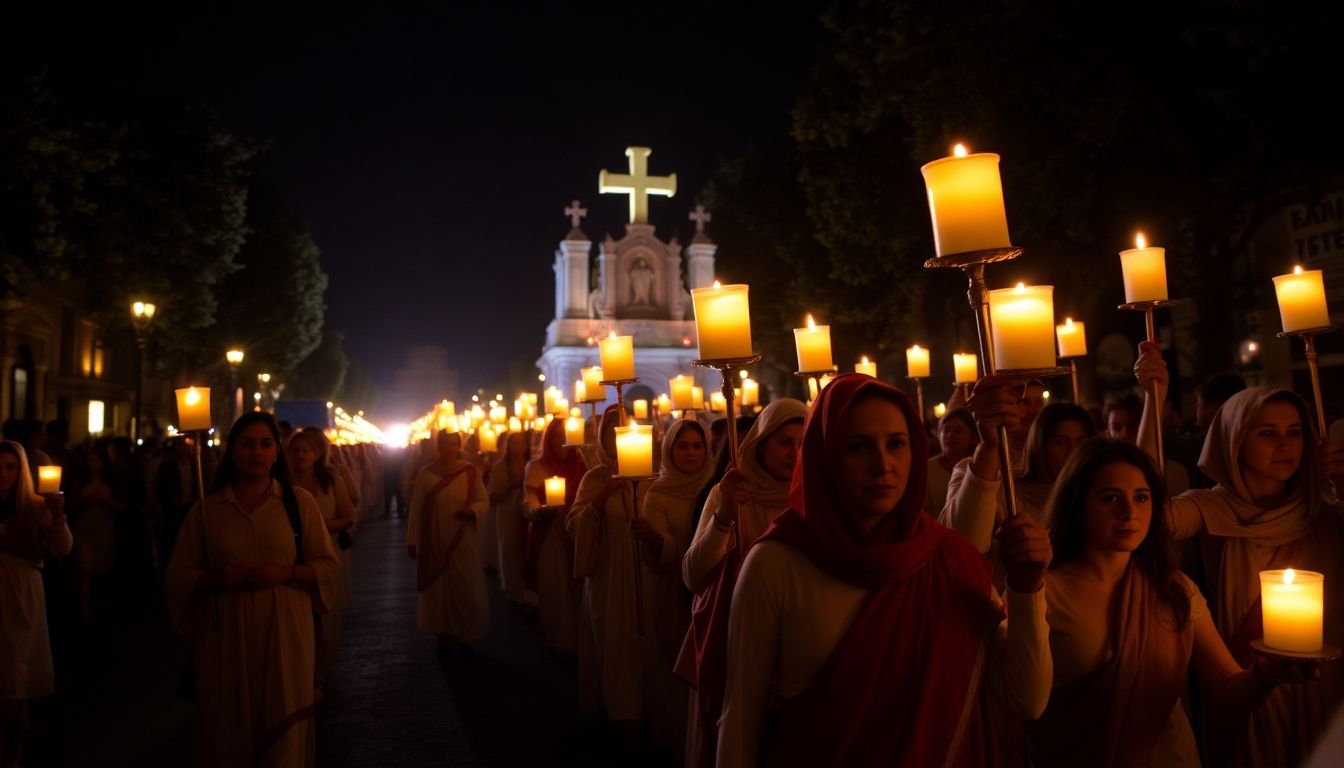 Procesión religiosa en el día de la ascensión