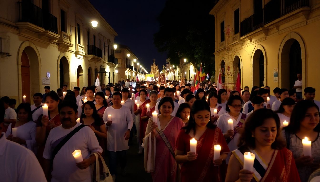 Procesión religiosa en el día de todos los santos