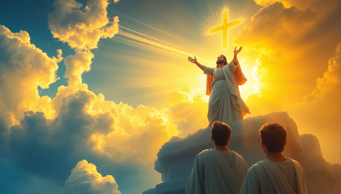 Representación artística de la ascensión de Jesús