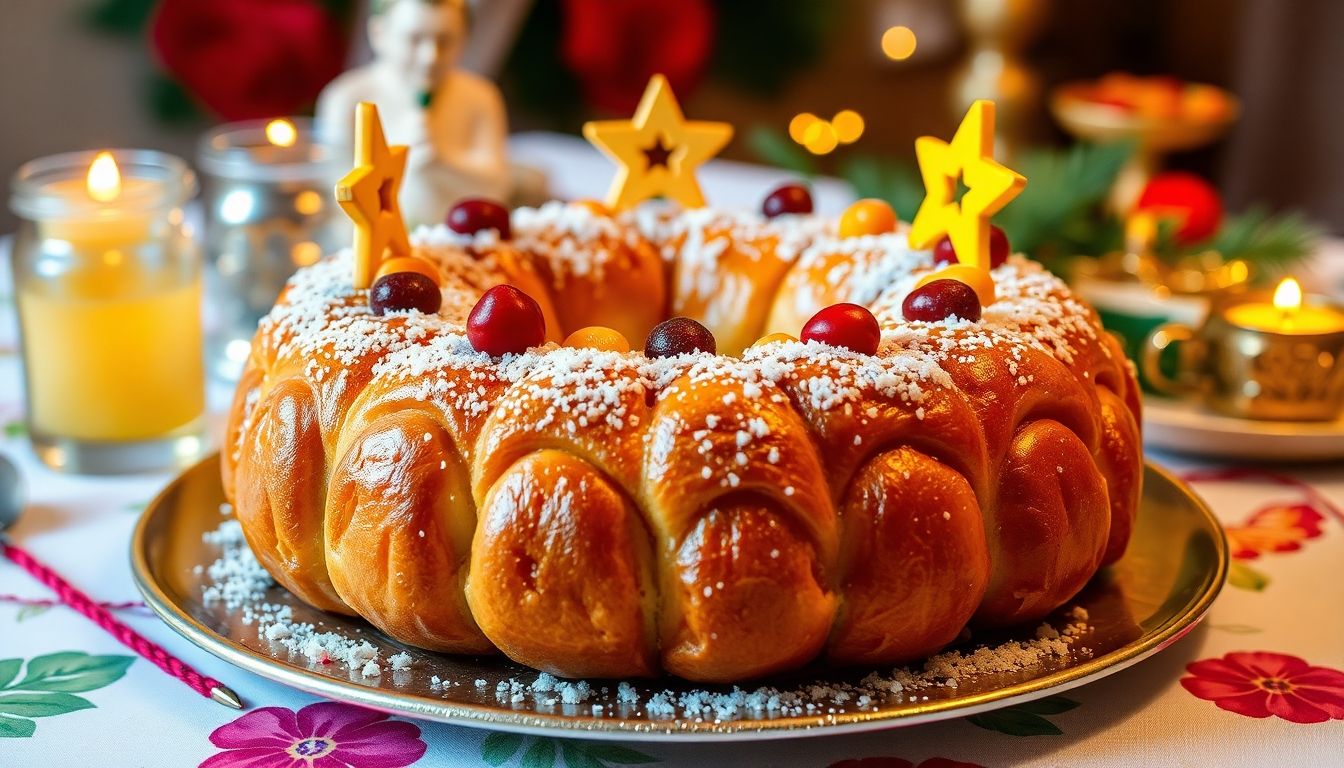 Rosca de reyes decorada